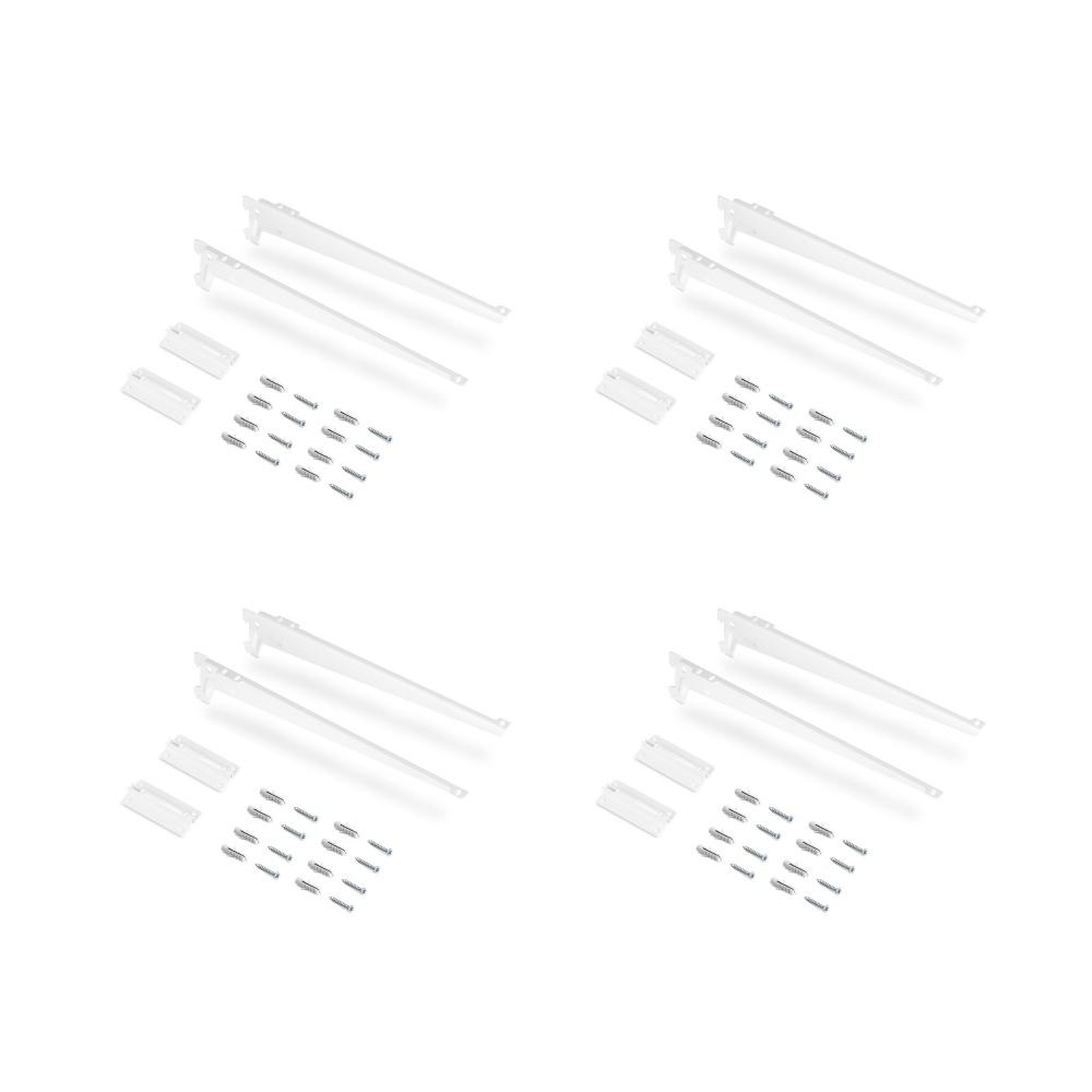 EMUCA SRL Lot de 4 étagères avec consoles et plaques de fixation murale Jagmet -  longueur 230mm -  Acier -  Peint en blanc