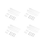 EMUCA SRL Lot de 4 étagères avec consoles et plaques de fixation murale Jagmet -  longueur 230mm -  Acier -  Peint en blanc