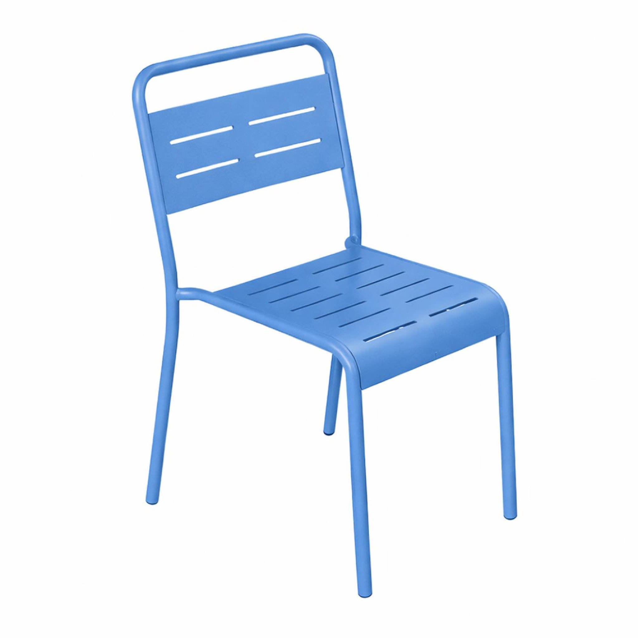 CONCEPT USINE Lot de 6 chaises de jardin empilables bleues bergame