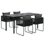 Voir la diapositive 3 : VIDAXL Ensemble a manger de jardin 5 pcs Noir