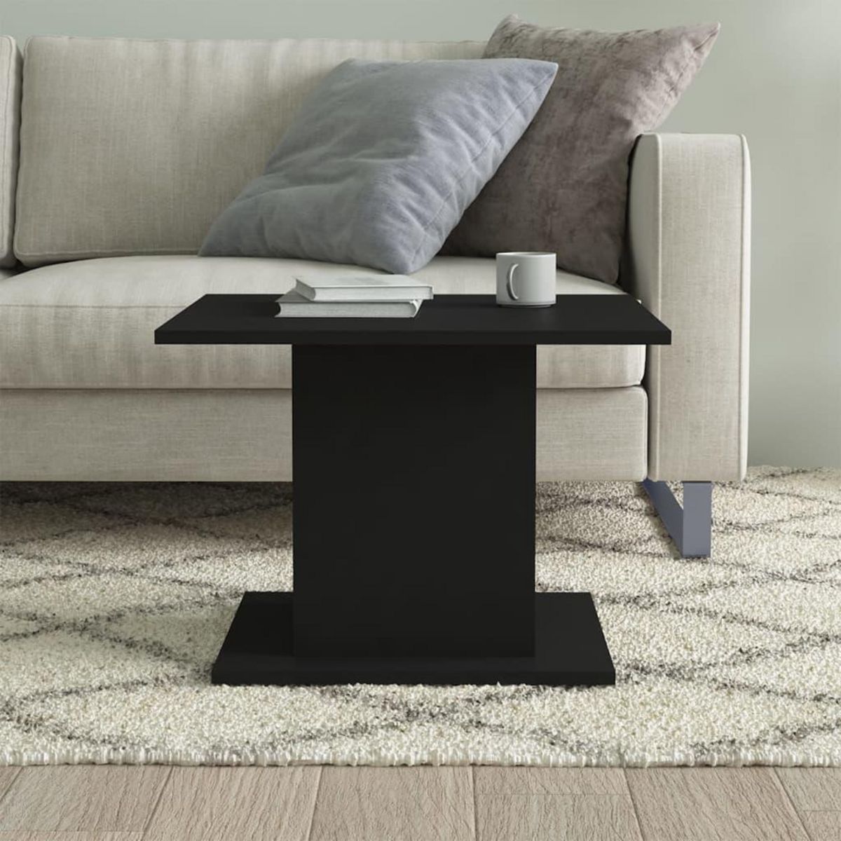 VIDAXL Table basse noir 55,5x55,5x40 cm bois d'ingenierie