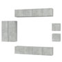 Voir la diapositive 2 : VIDAXL Ensemble de meubles TV 8 pcs Gris beton Bois d'ingenierie