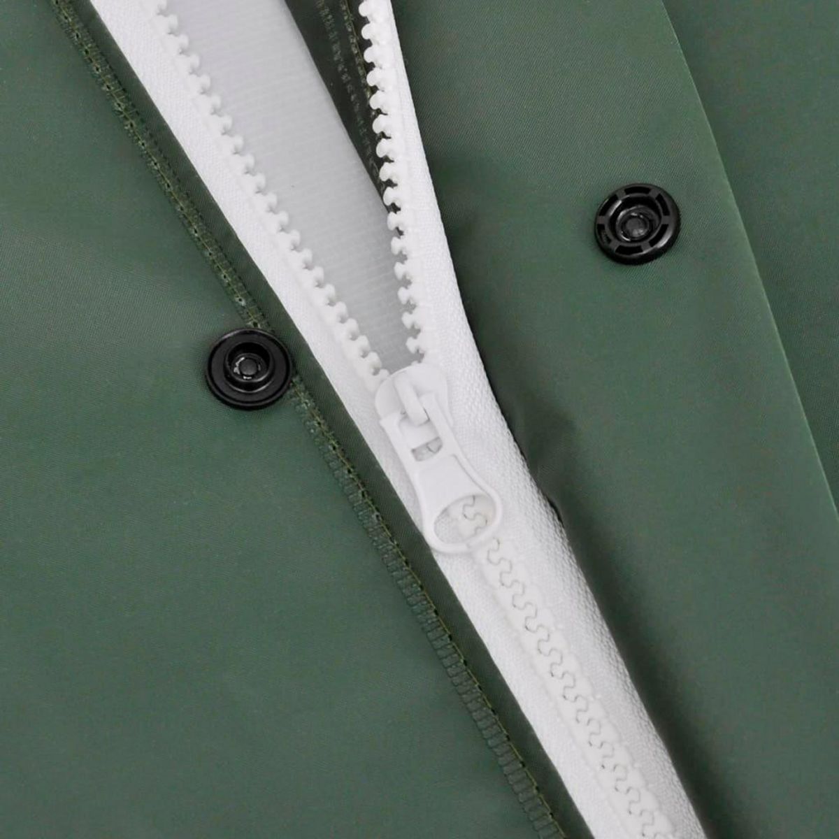 VIDAXL Manteau de pluie long impermeable resistant a capuche vert L