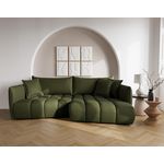 LISA DESIGN Cassiopee - canapé d'angle droit 4 places en tissu texturé. Coloris disponibles : Vert, Noir, Beige, Gris, Bleu, Orange