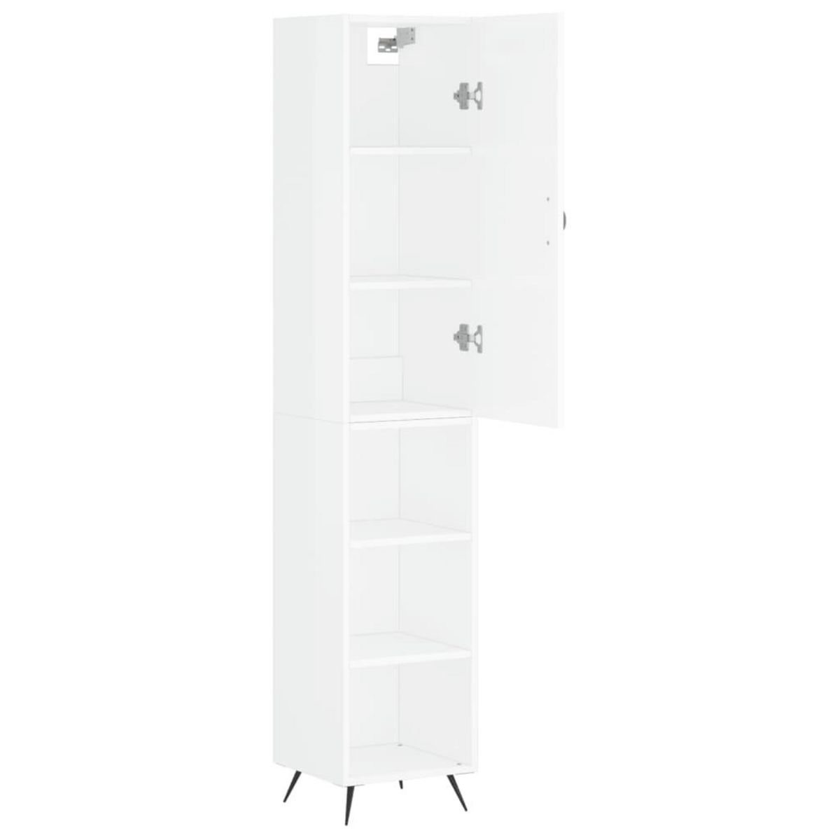 VIDAXL Buffet haut Blanc brillant 34,5x34x180 cm Bois d'ingenierie