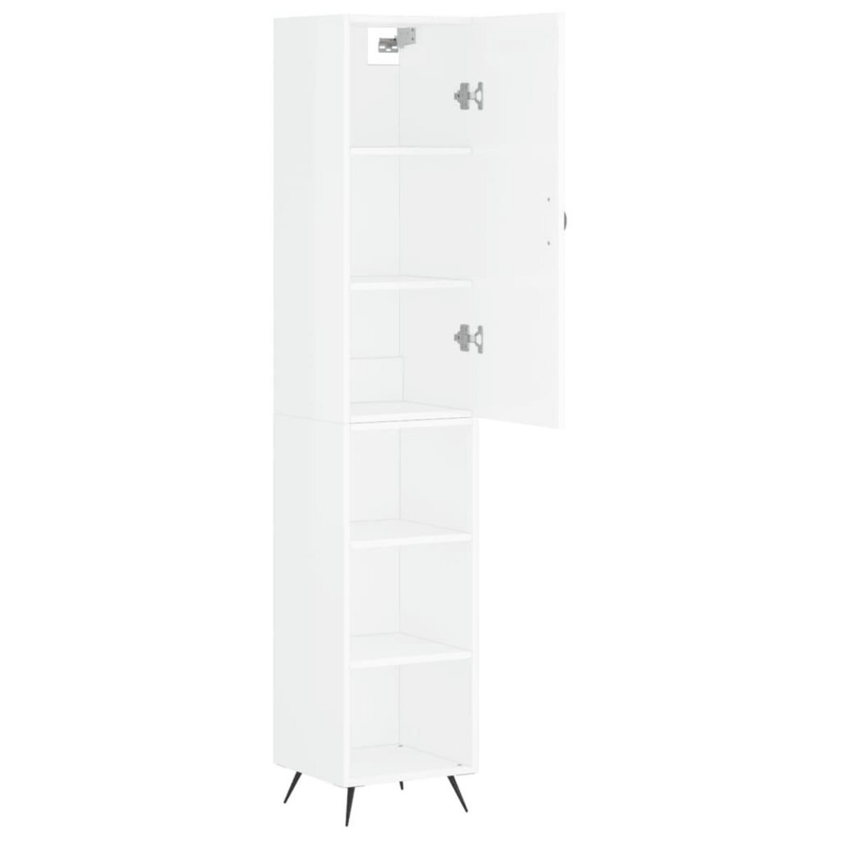 VIDAXL Buffet haut Blanc brillant 34,5x34x180 cm Bois d'ingenierie