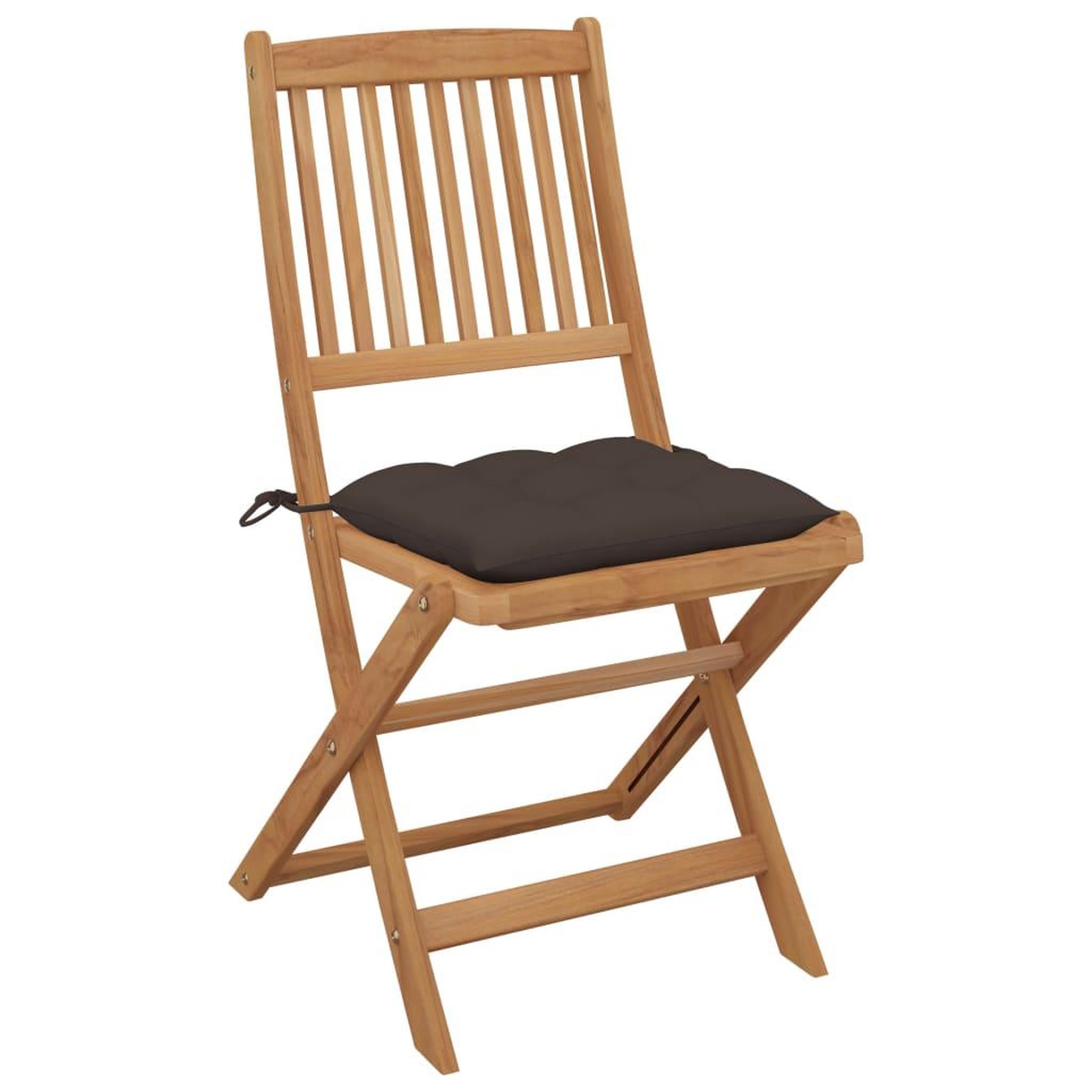 Voir la diapositive 3 : VIDAXL Chaises pliables de jardin lot de 4 avec coussins Bois d'acacia