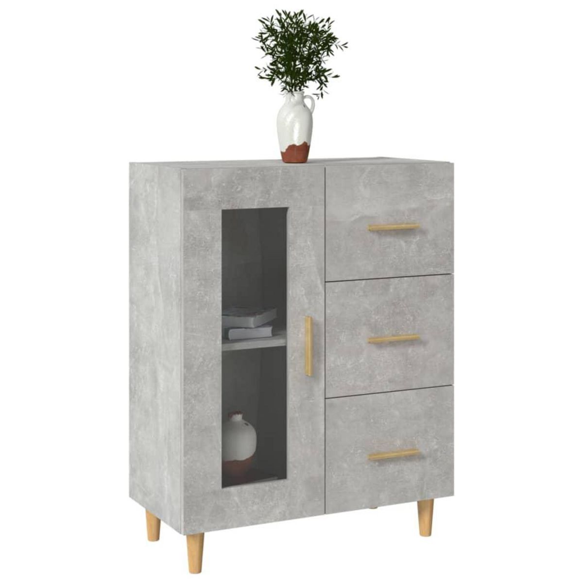 VIDAXL Buffet gris beton 69,5x34x90 cm bois d'ingenierie