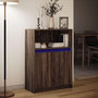 Voir la diapositive 5 : VIDAXL Buffet avec LED chene marron 72x34x100 cm bois d'ingenierie
