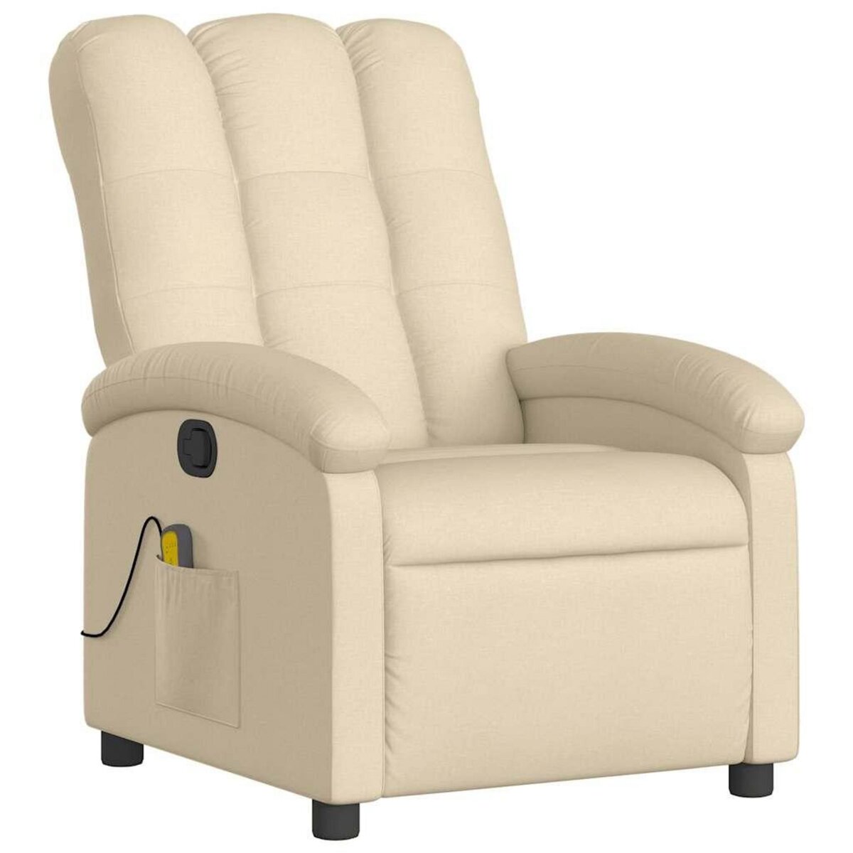VIDAXL Fauteuil de massage inclinable Creme Tissu