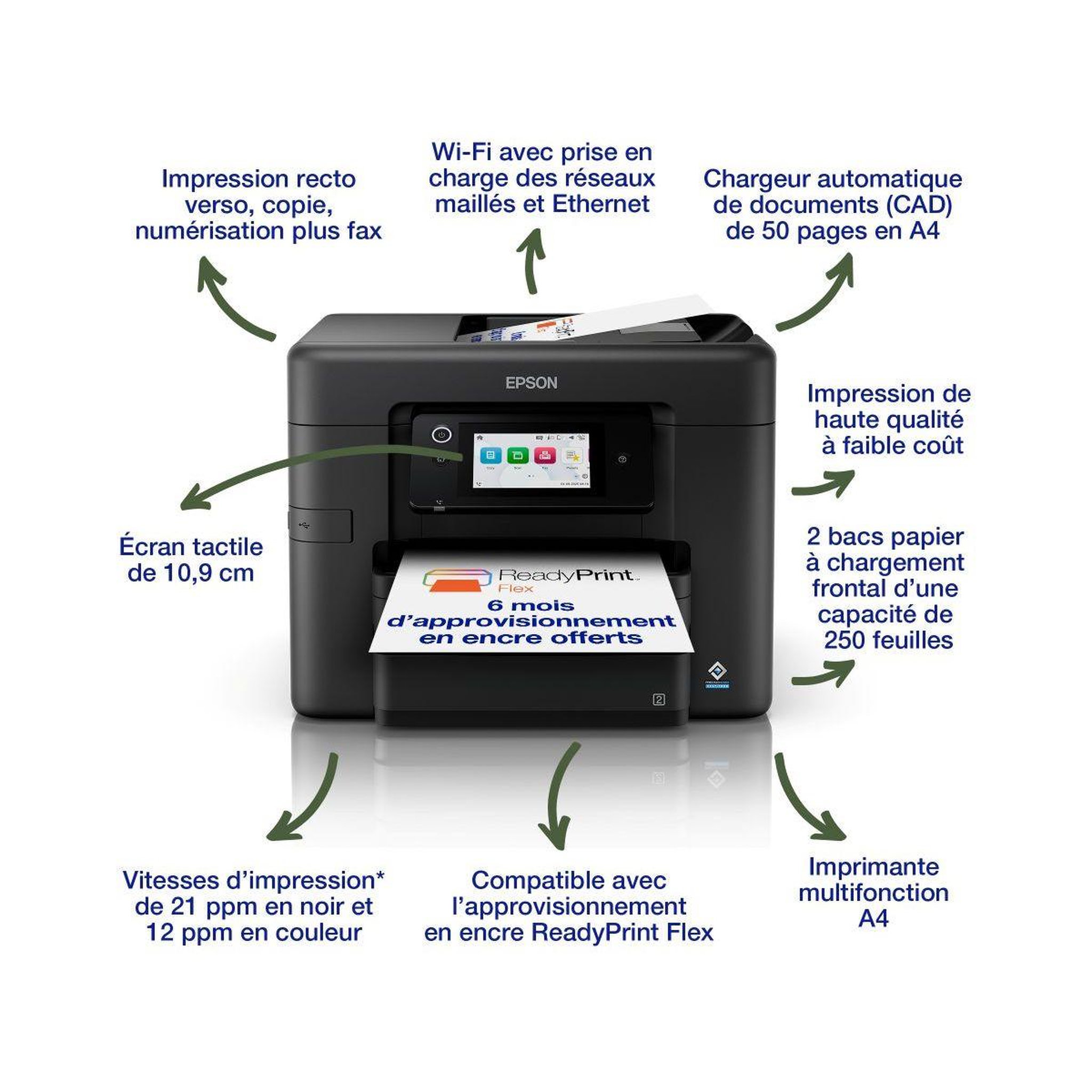 Voir la diapositive 3 : Epson Imprimante jet d'encre WorkForce WF-4930 DTWF