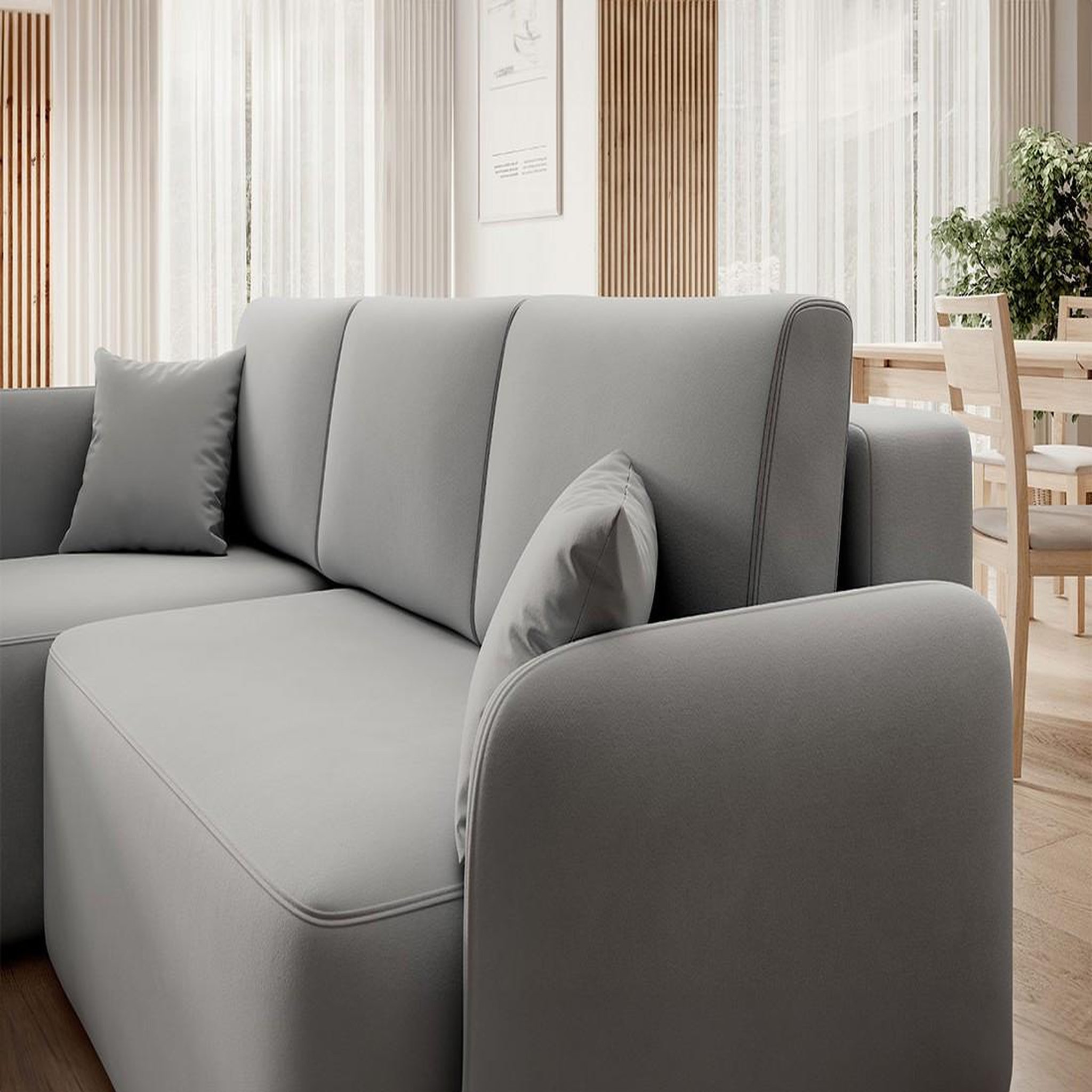 Voir la diapositive 5 : BEST MOBILIER Suzie - canapé d'angle gauche 4 places convertible avec coffre en velours