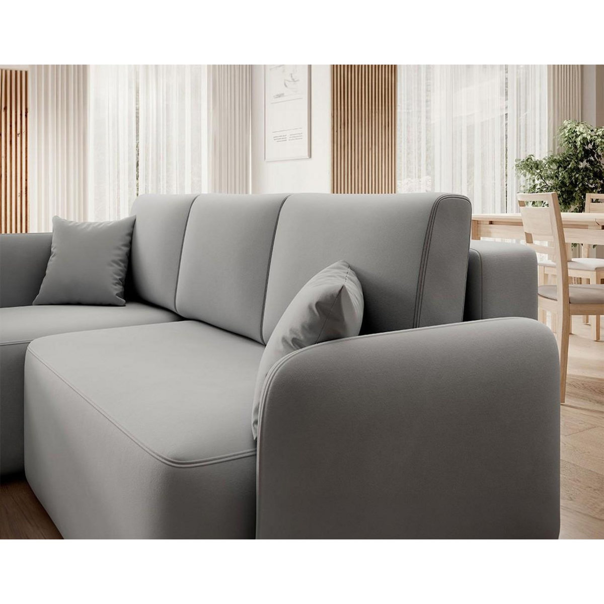 BEST MOBILIER Suzie - canapé d'angle gauche 4 places convertible avec coffre en velours