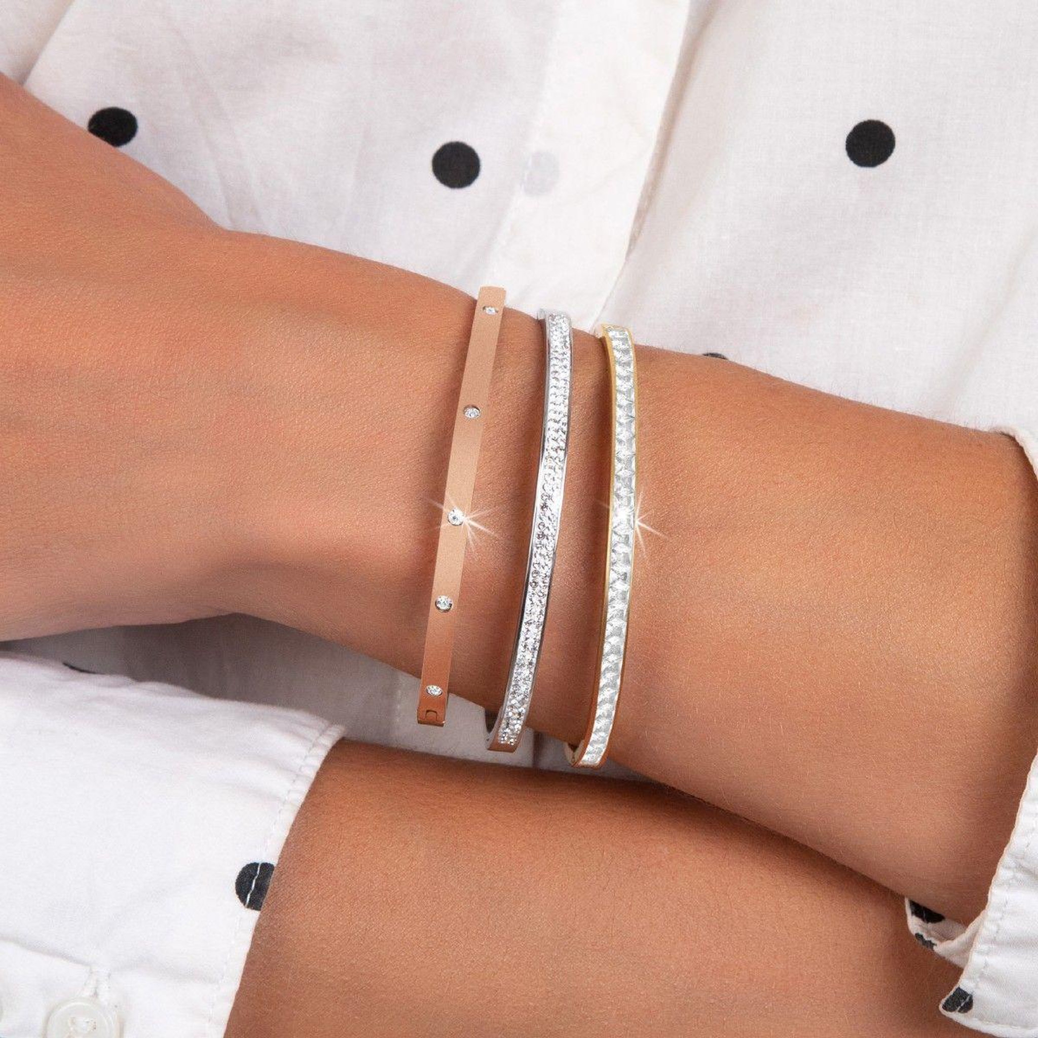 Voir la diapositive 2 : SC CRYSTAL Lot de 3 Bracelets SC Crystal ornés de Cristaux Scintillants