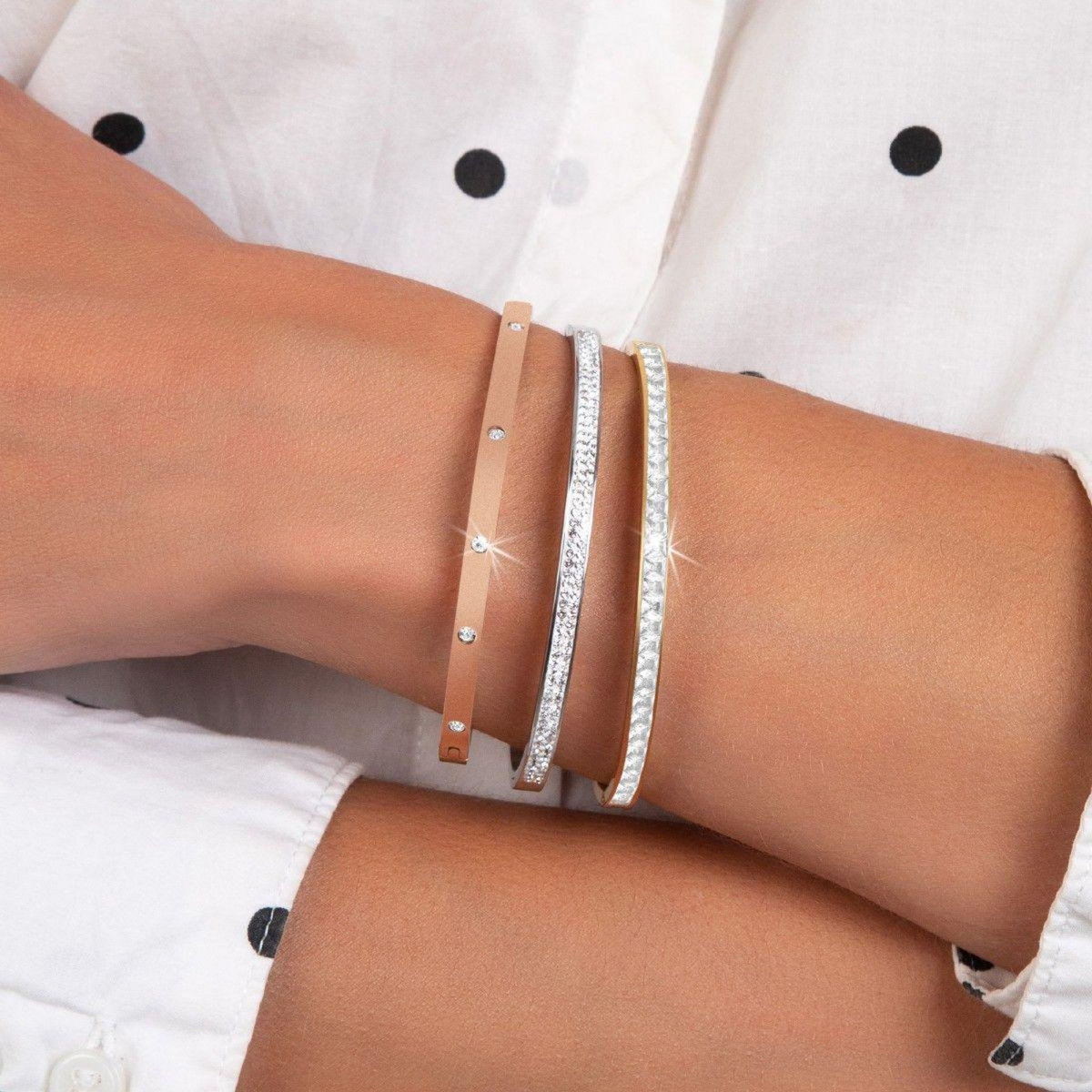 SC CRYSTAL Lot de 3 Bracelets SC Crystal ornés de Cristaux Scintillants