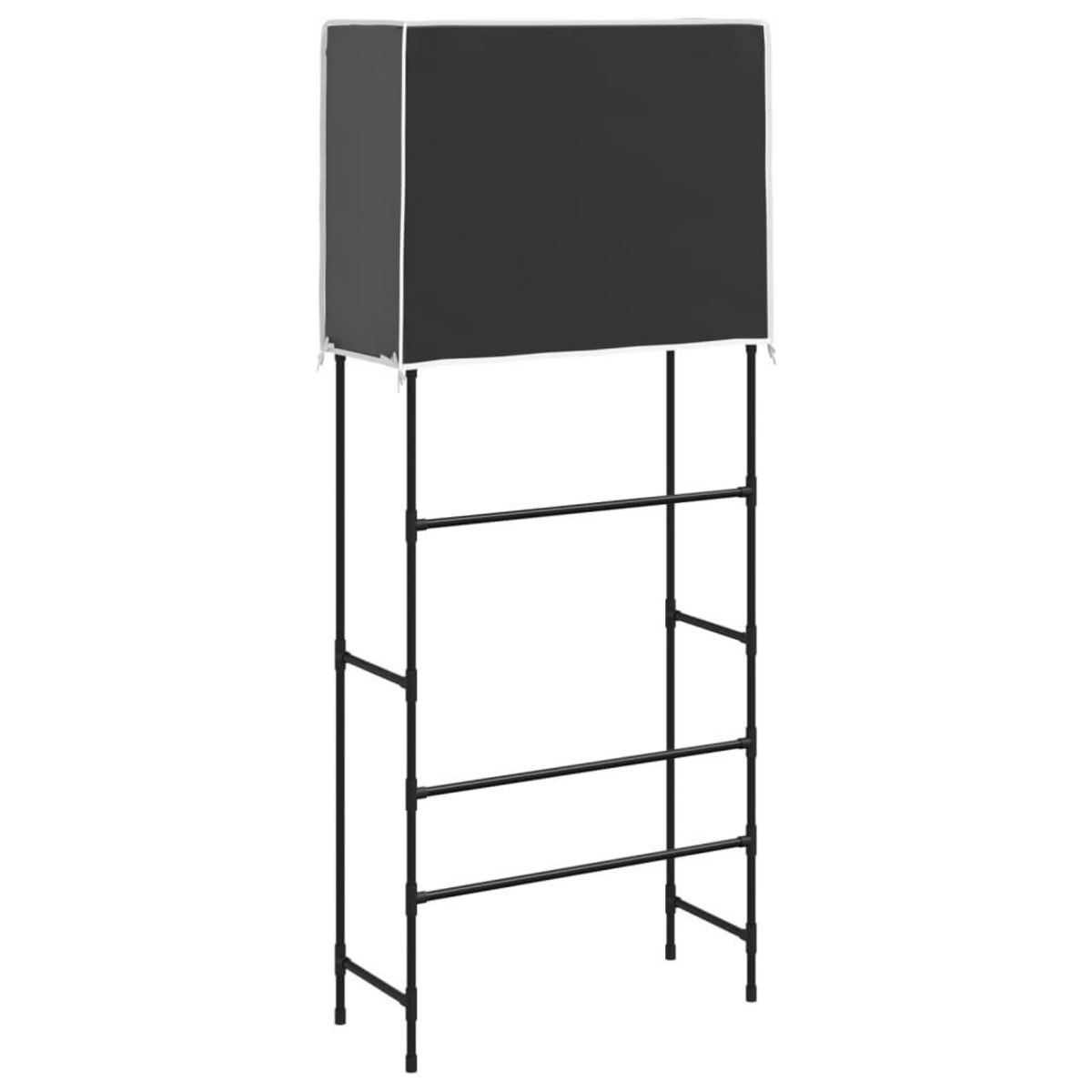 VIDAXL Support de rangement 2 niveaux sur la machine a laver Noir Fer