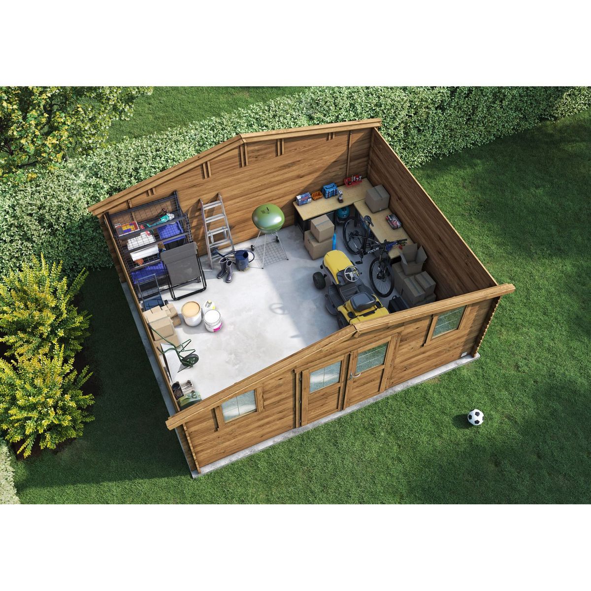 Forest Style Abri de jardin bois - 17,6m² - NICIA