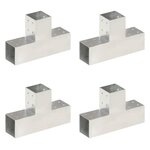 VIDAXL Connecteurs de poteau 4 pcs Forme en T Metal galvanise 81x81 mm