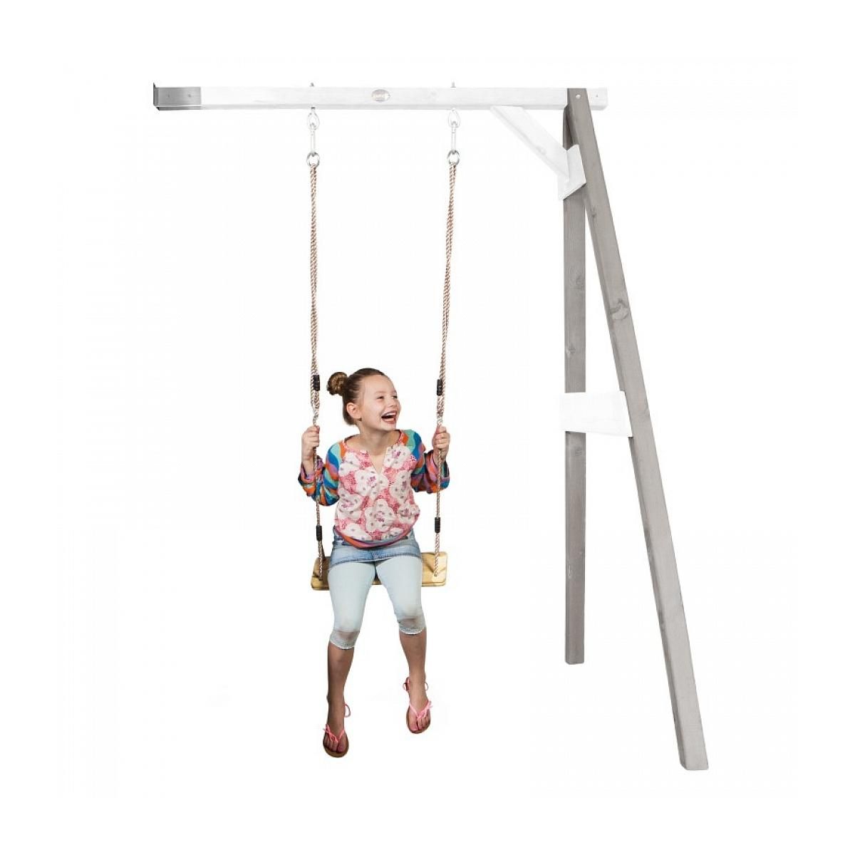 Axi House AXI Portique mural en bois Gris Blanc 1 balançoire 160x171x207cm