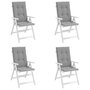 VIDAXL Coussins de chaise de jardin a dossier haut lot de 4 gris tissu