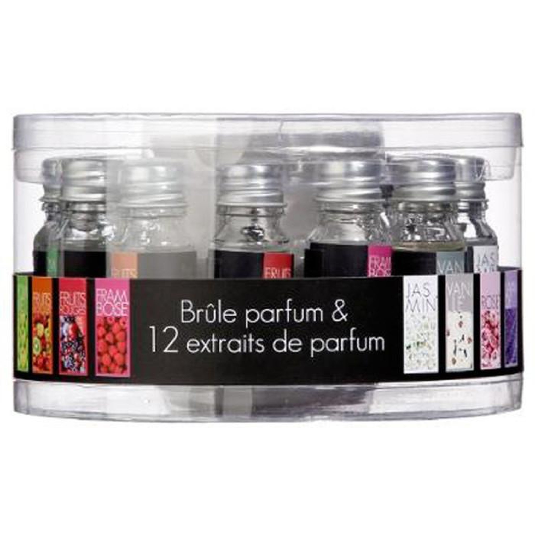Voir la diapositive 3 : COMPTOIR DE LA BOUGIE Brûle-parfum & 12 flacons d'huiles 10ml blanc