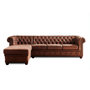 Voir la diapositive 5 : LISA DESIGN Winston - canapé d'angle chesterfield - 4 places - style industriel - gauche