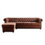 Voir la diapositive 5 : LISA DESIGN Winston - canapé d'angle chesterfield - 4 places - style industriel - gauche