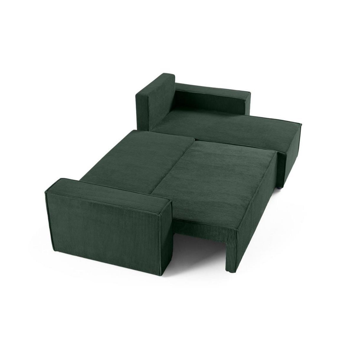 BEST MOBILIER Cezanne - canapé d'angle réversible - 4 places - convertible avec coffre - en velours côtelé