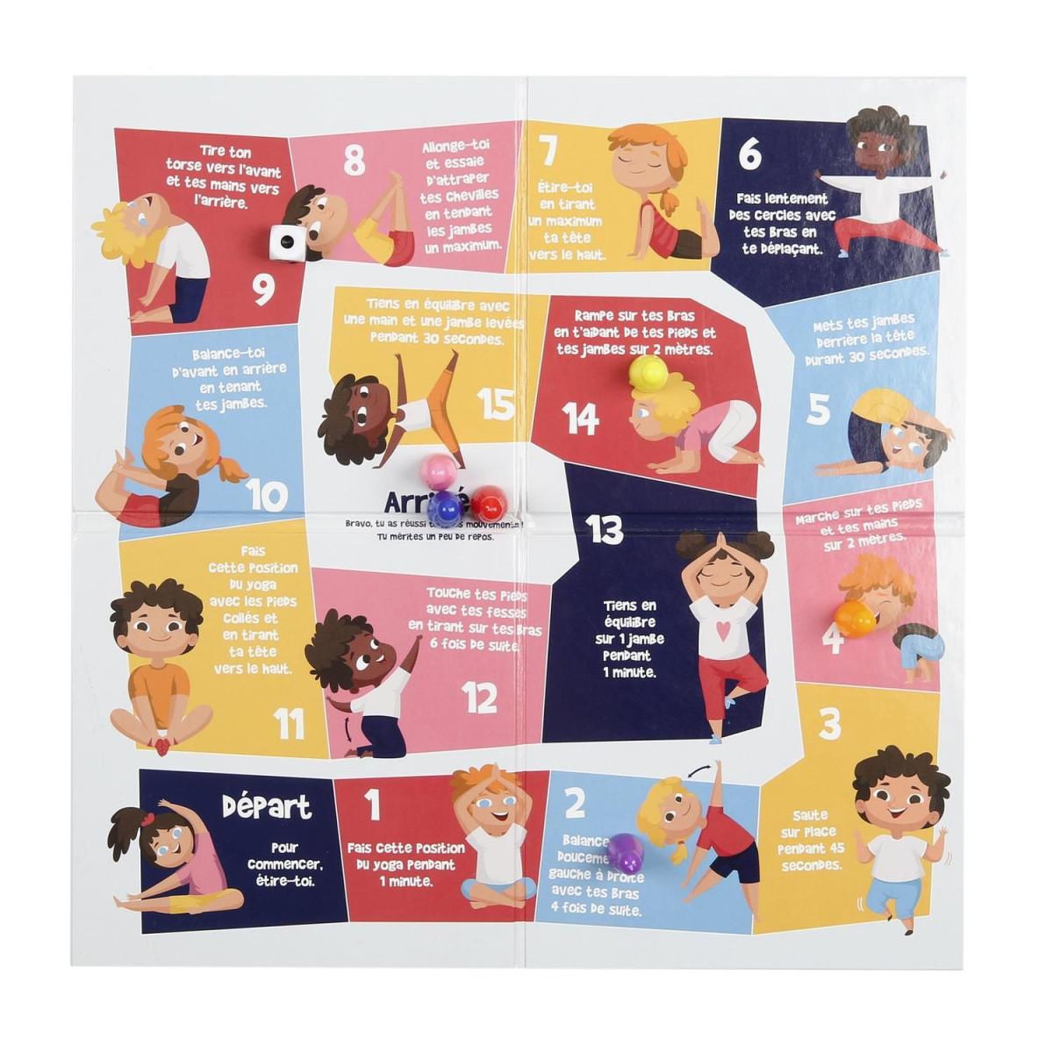 Voir la diapositive 4 : Jeux 2 momes Jeu enfant  les mouvements  28cm multicolore