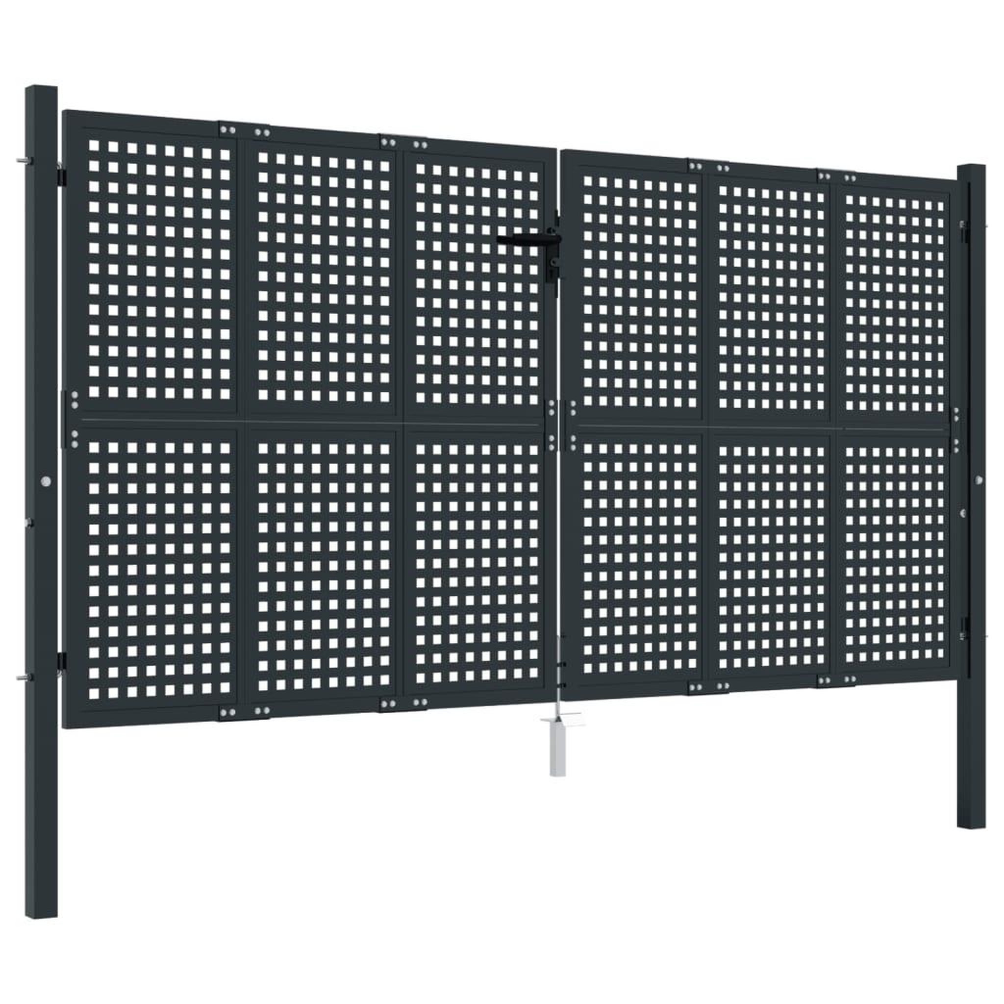 Voir la diapositive 2 : VIDAXL Portail de jardin anthracite 300 x 125 cm acier