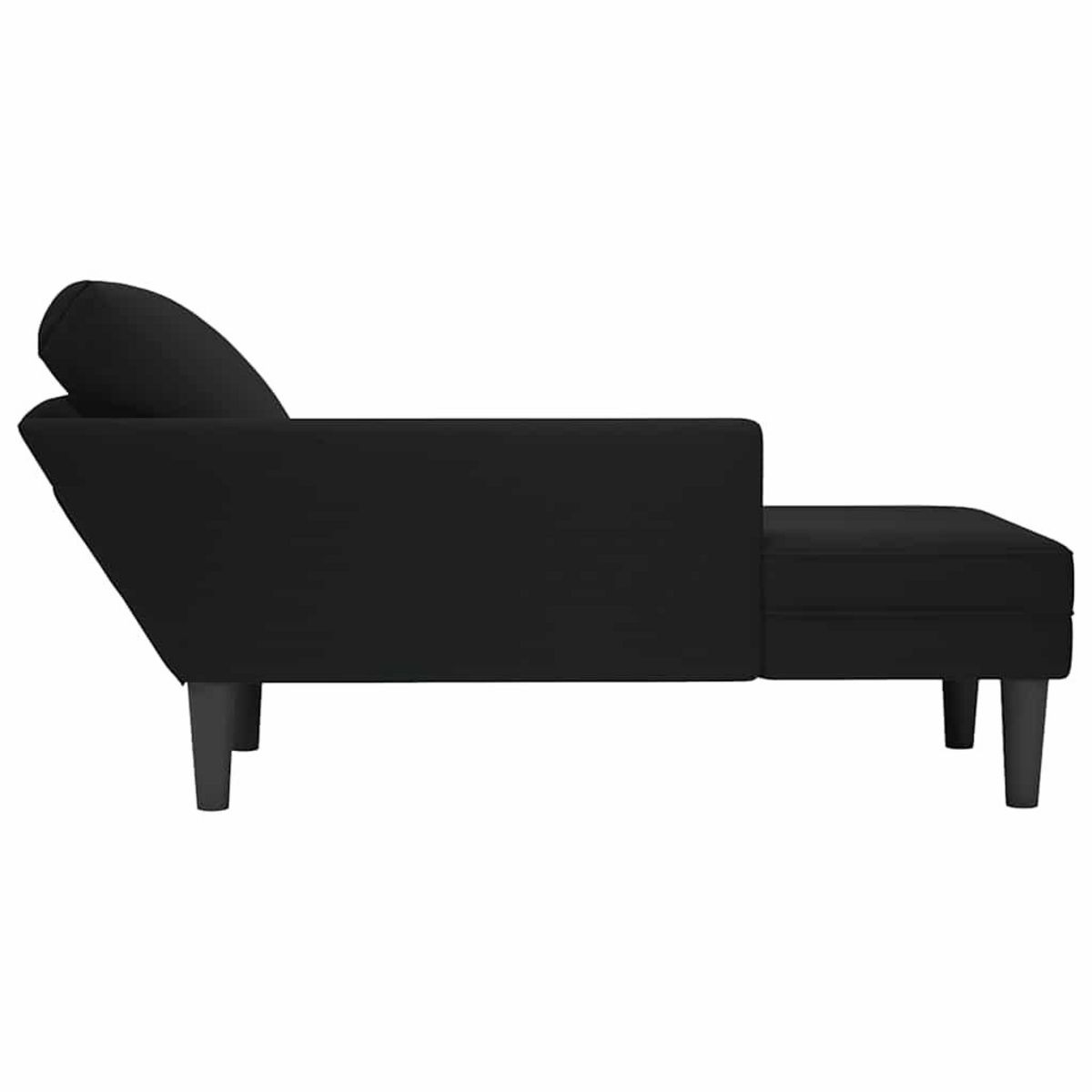 VIDAXL Fauteuil long avec coussin et accoudoir droit noir velours