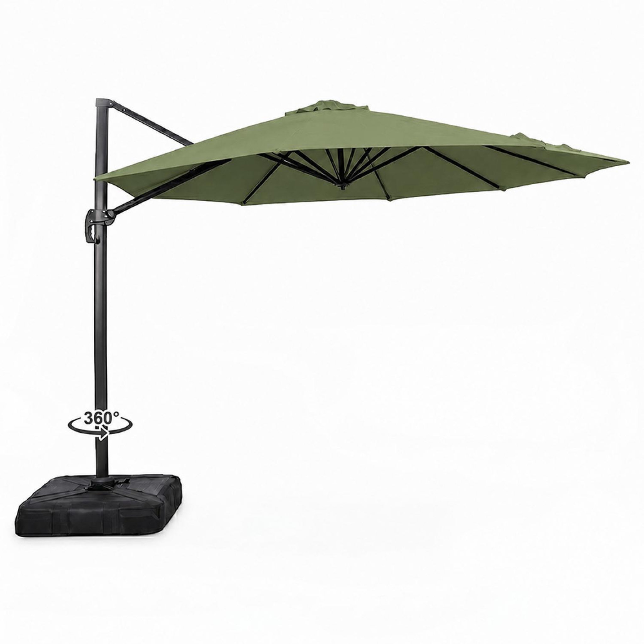 Voir la diapositive 1 : CONCEPT USINE Parasol octogonal  350cm déporté vert en aluminium castillo