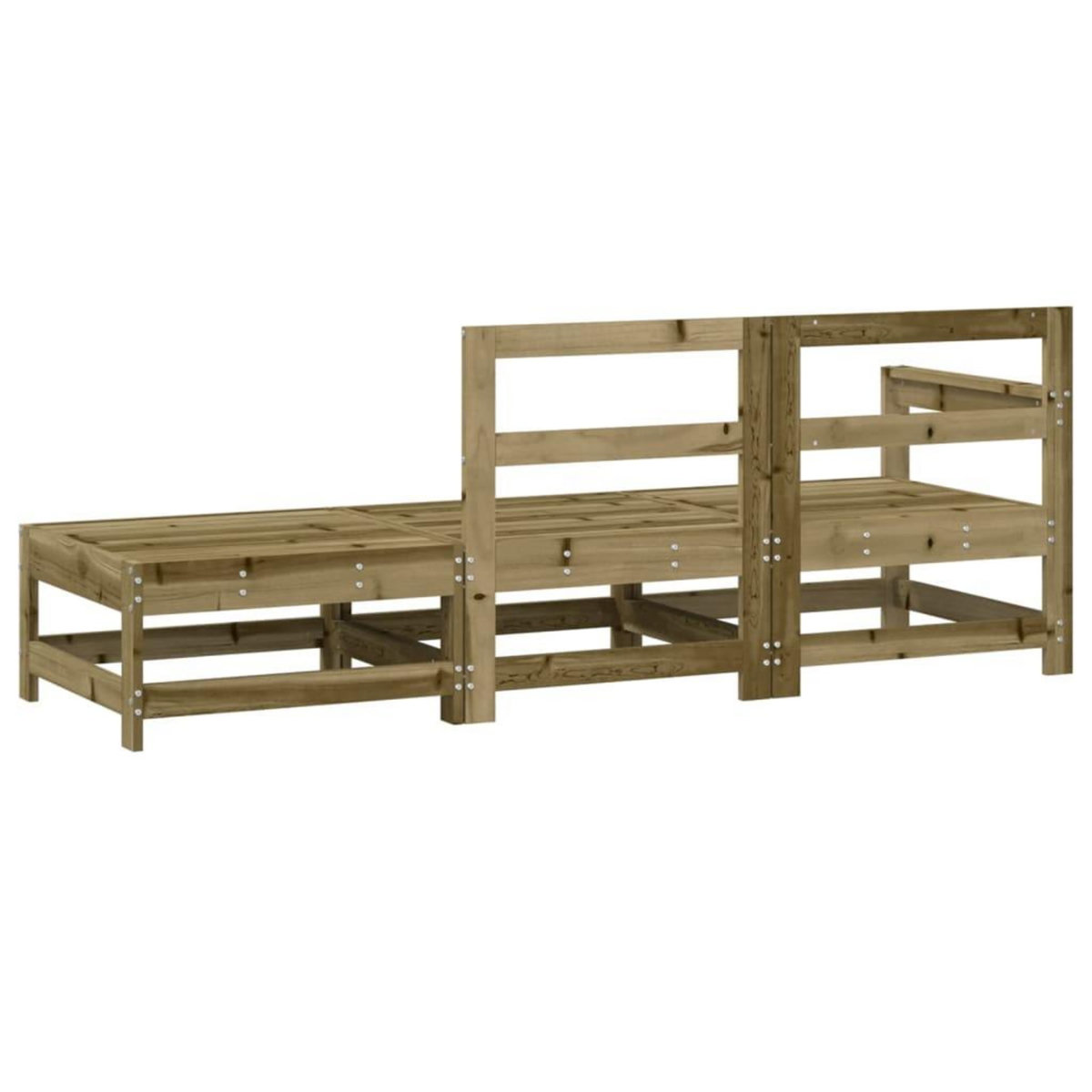 VIDAXL Salon de jardin 3 pcs bois de pin impregne