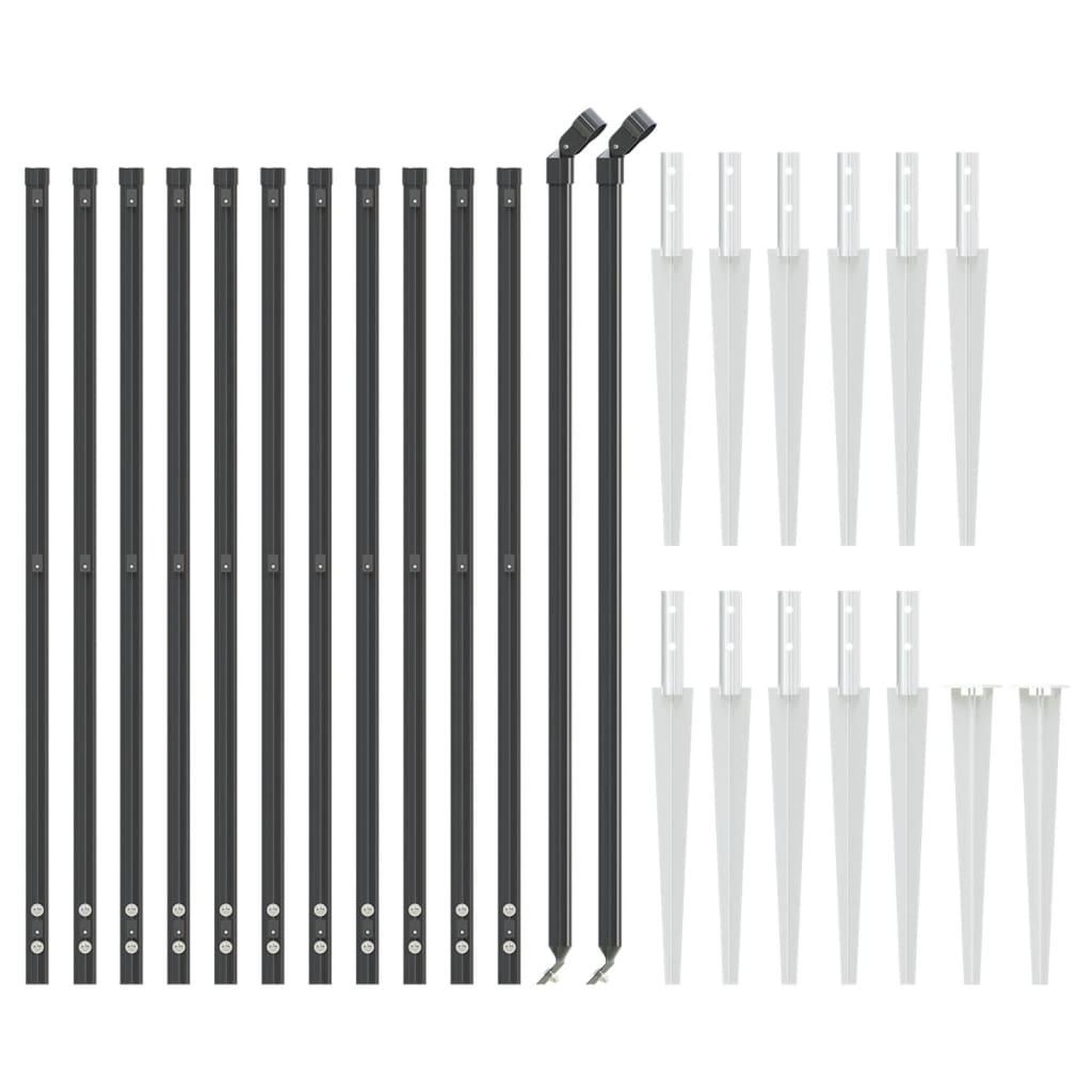 Voir la diapositive 3 : VIDAXL Cloture en treillis metallique et ancrage anthracite 1x25 m