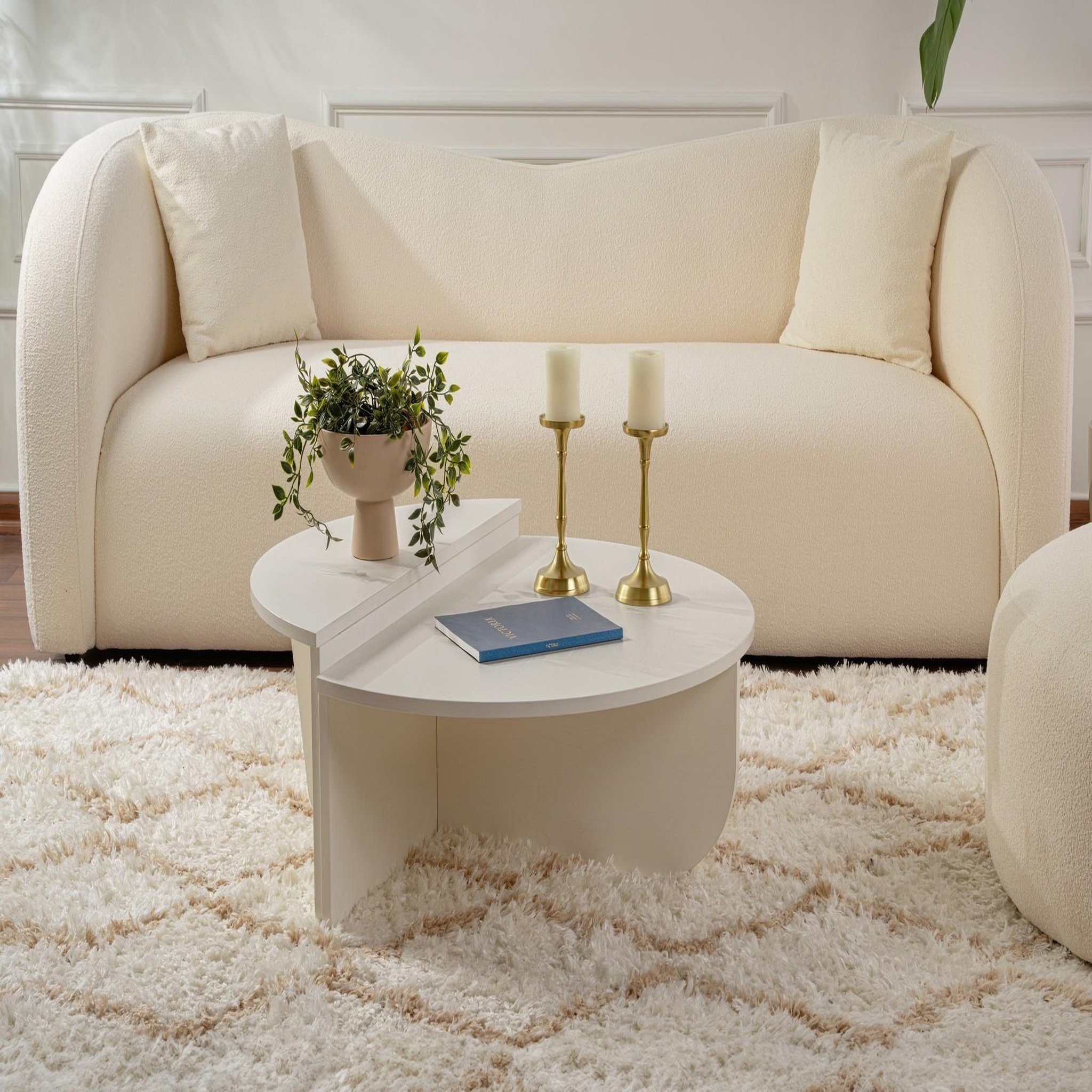 Voir la diapositive 2 : Habitat et Jardin Table basse en bois  orion  90 x 60 x 30 cm - blanc de bois