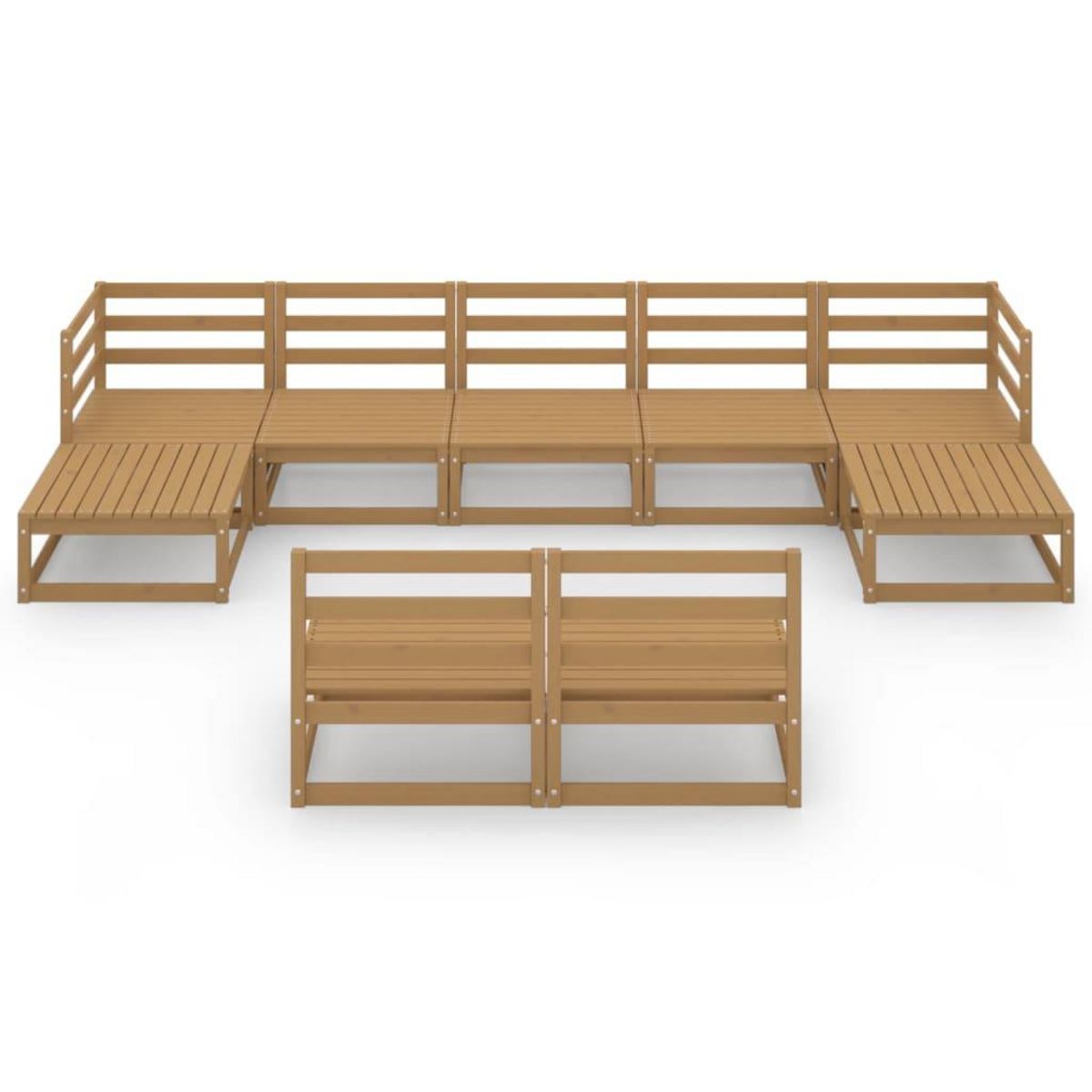 VIDAXL Salon de jardin 9 pcs bois de pin massif