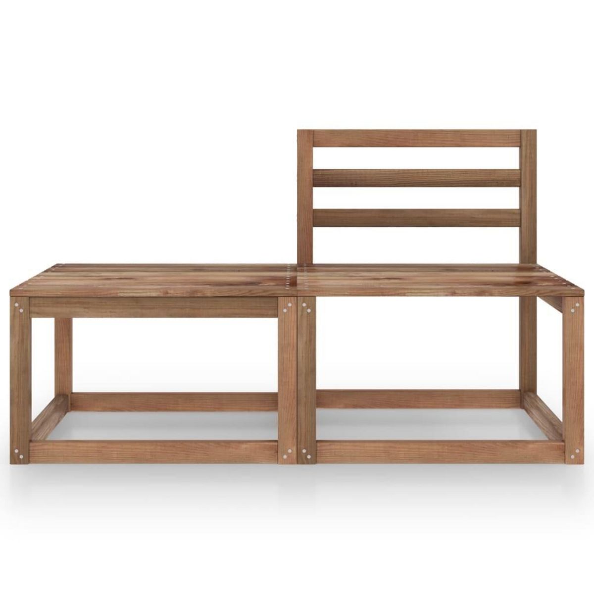 VIDAXL Salon de jardin 2 pcs Marron Bois de pin impregne