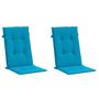 Voir la diapositive 3 : VIDAXL Coussins de chaise de jardin a dossier haut lot de 2 bleu tissu