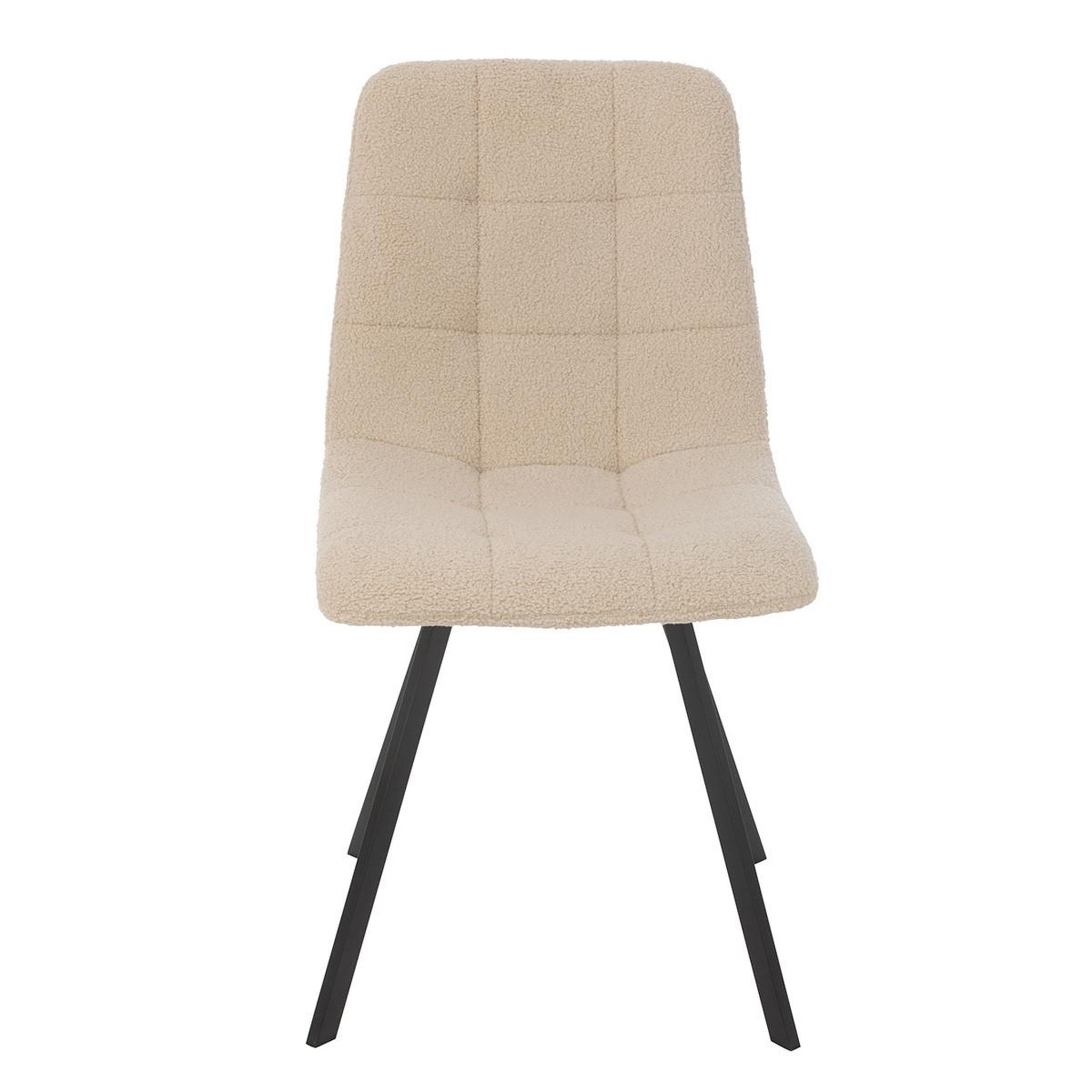 Voir la diapositive 2 : J-LINE Chaise matelassée bouclette  clark  85cm blanc
