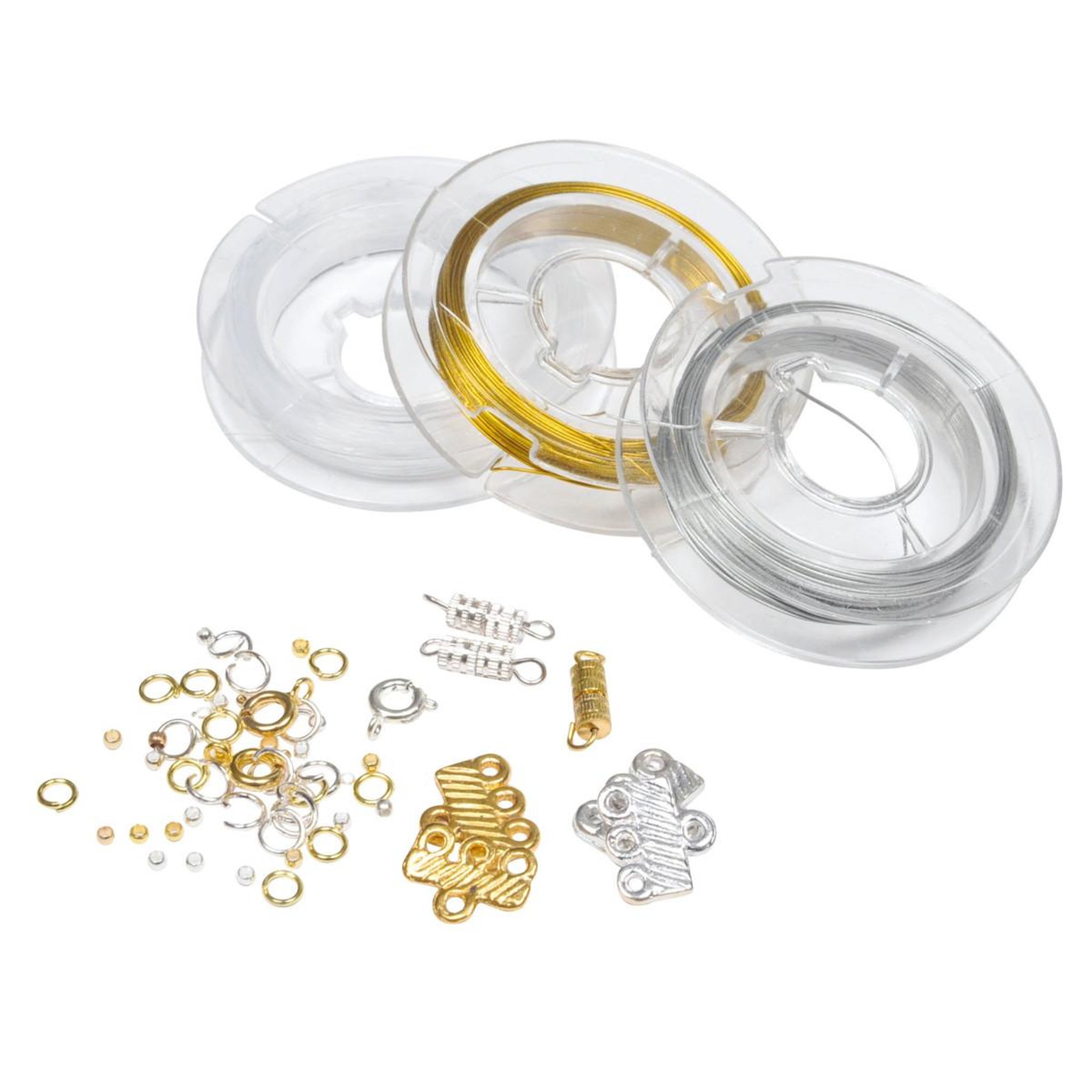 HOMEA Lot de Fils & Fermoirs  Accessoire  13cm Or & Argent