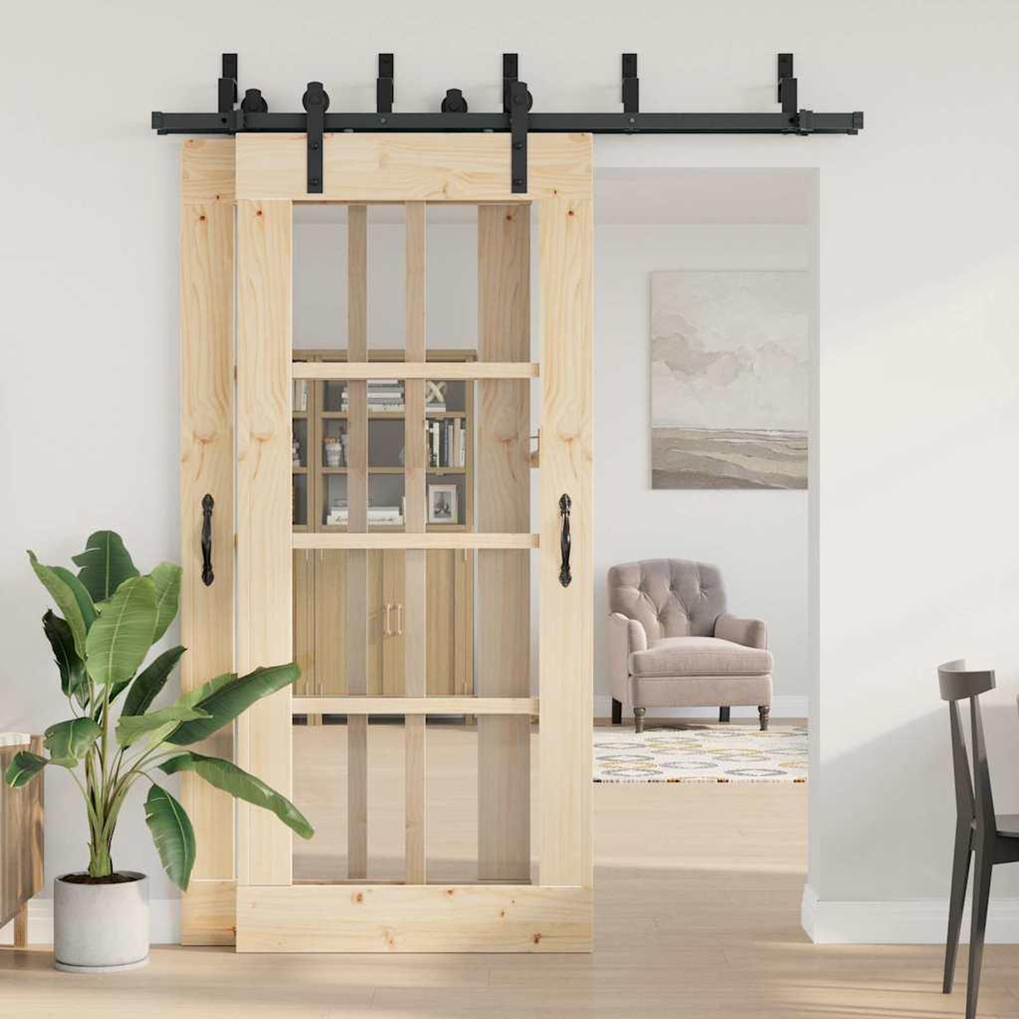 Voir la diapositive 3 : VIDAXL Kit de quincaillerie de porte coulissante 183 cm Acier Noir