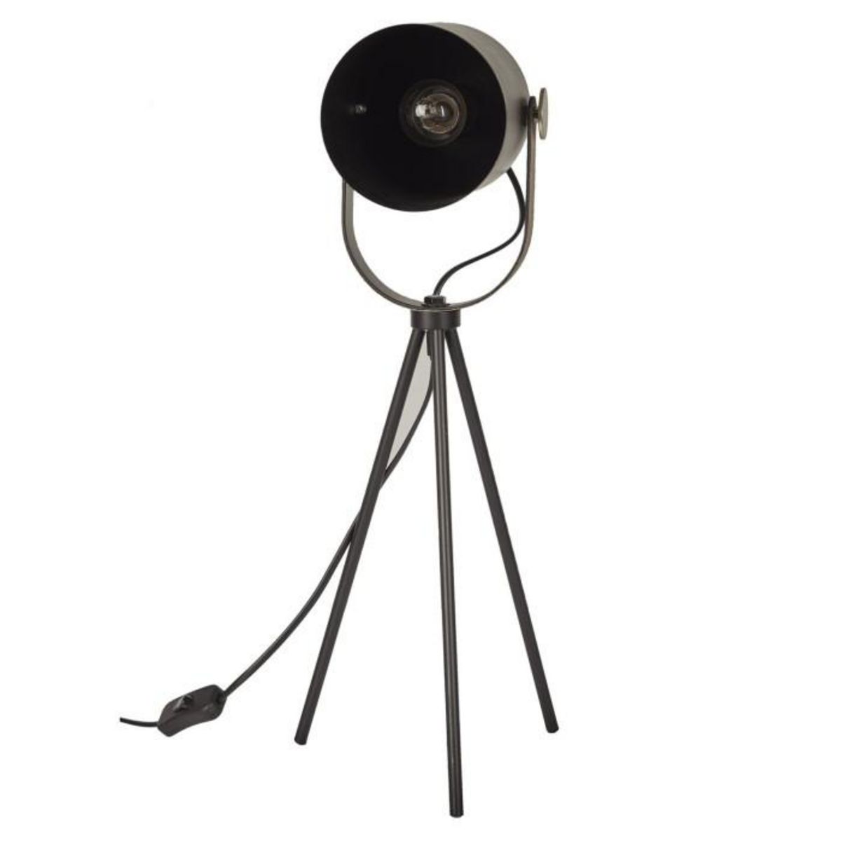 Paris Prix Lampe à Poser en Métal  Bistrot  46cm Noir