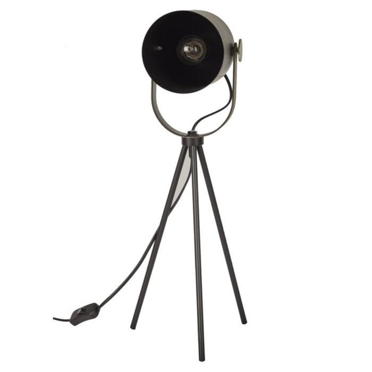 Paris Prix Lampe à Poser en Métal  Bistrot  46cm Noir