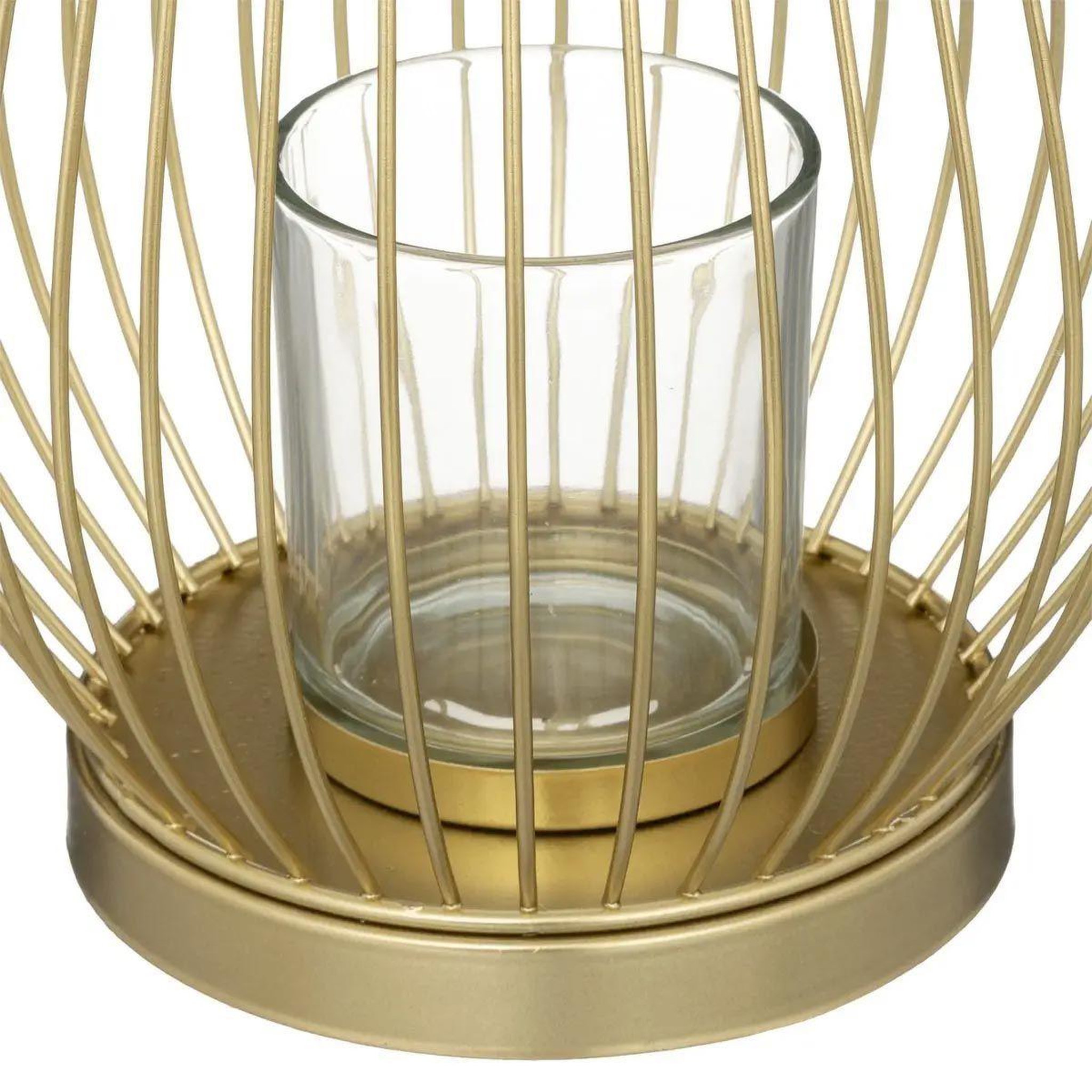 Voir la diapositive 2 : ATMOSPHERA Photophore Design en Métal  Filaire  23cm Or