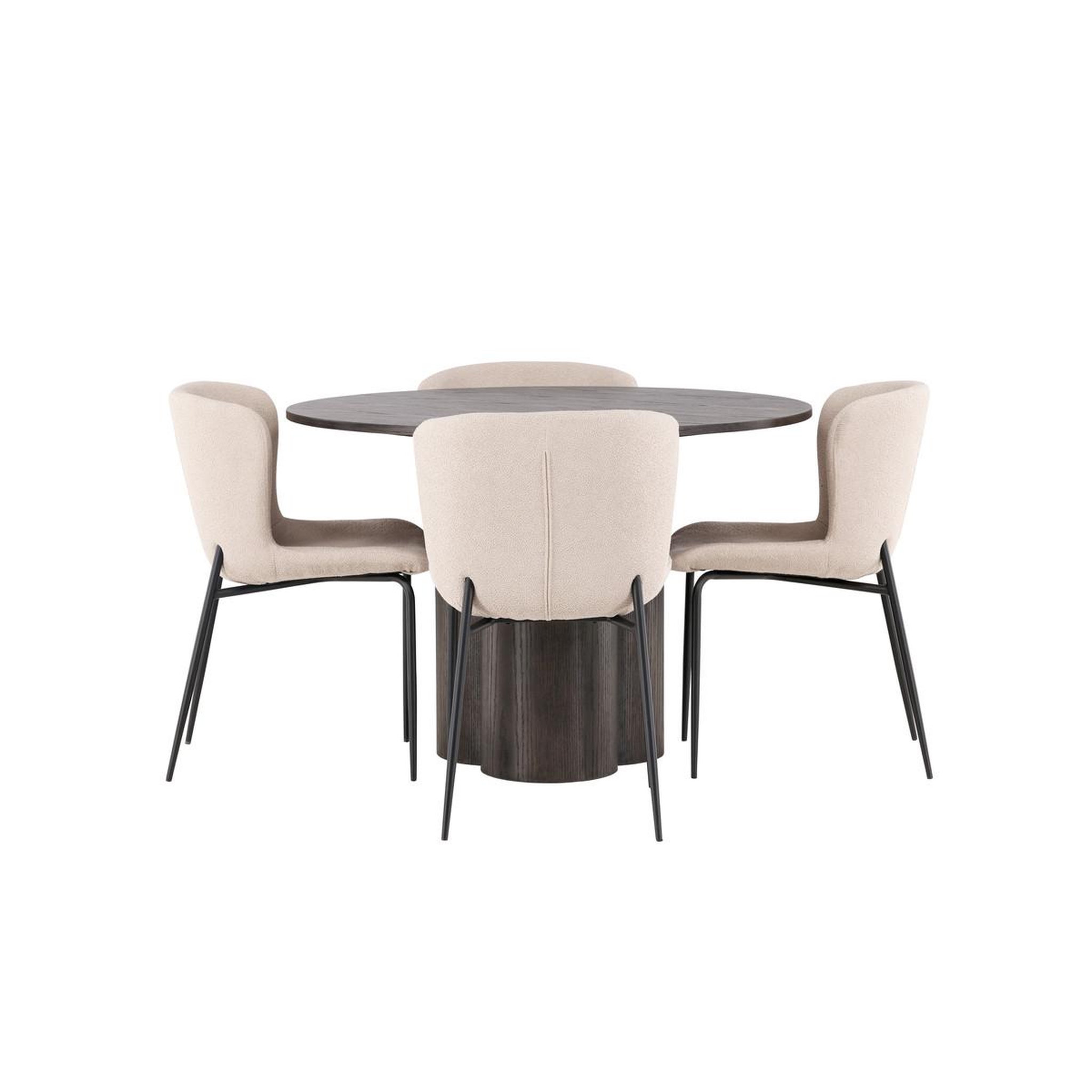 Voir la diapositive 2 : Paris Prix Ensemble table à manger & 4 chaises  olivia & modesto  110cm moka & beige