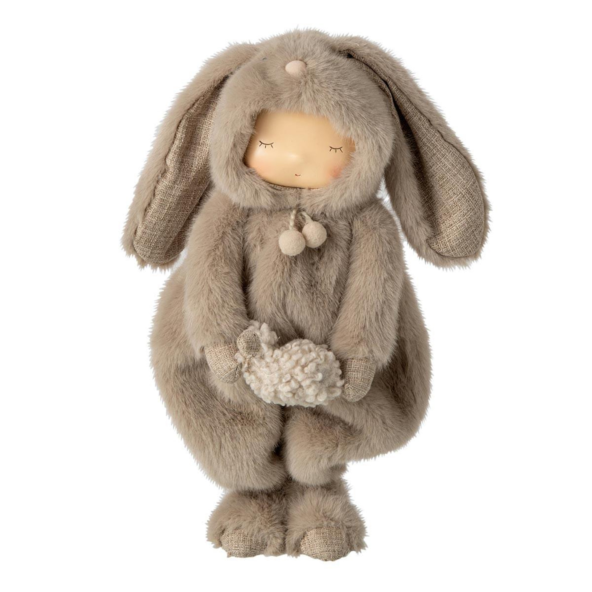 J-LINE Statuette enfant en lapin  laszlo  47cm marron