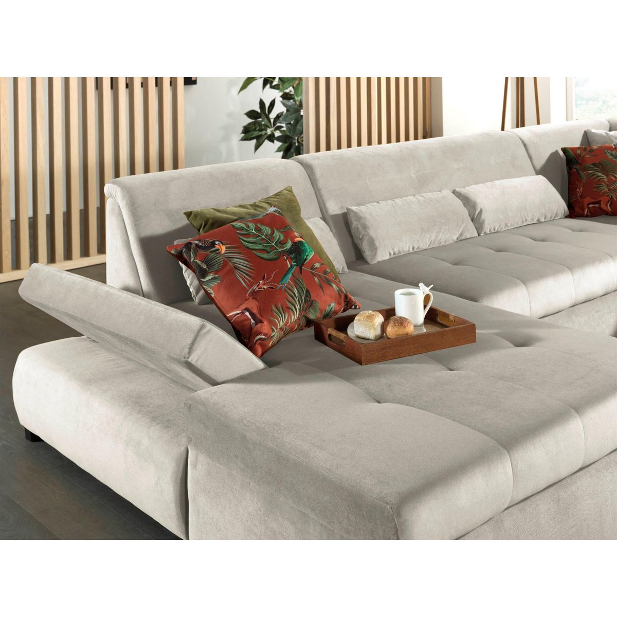 LISA DESIGN Vermont - canapé panoramique d'angle droit - 7 places - xxl - en velours