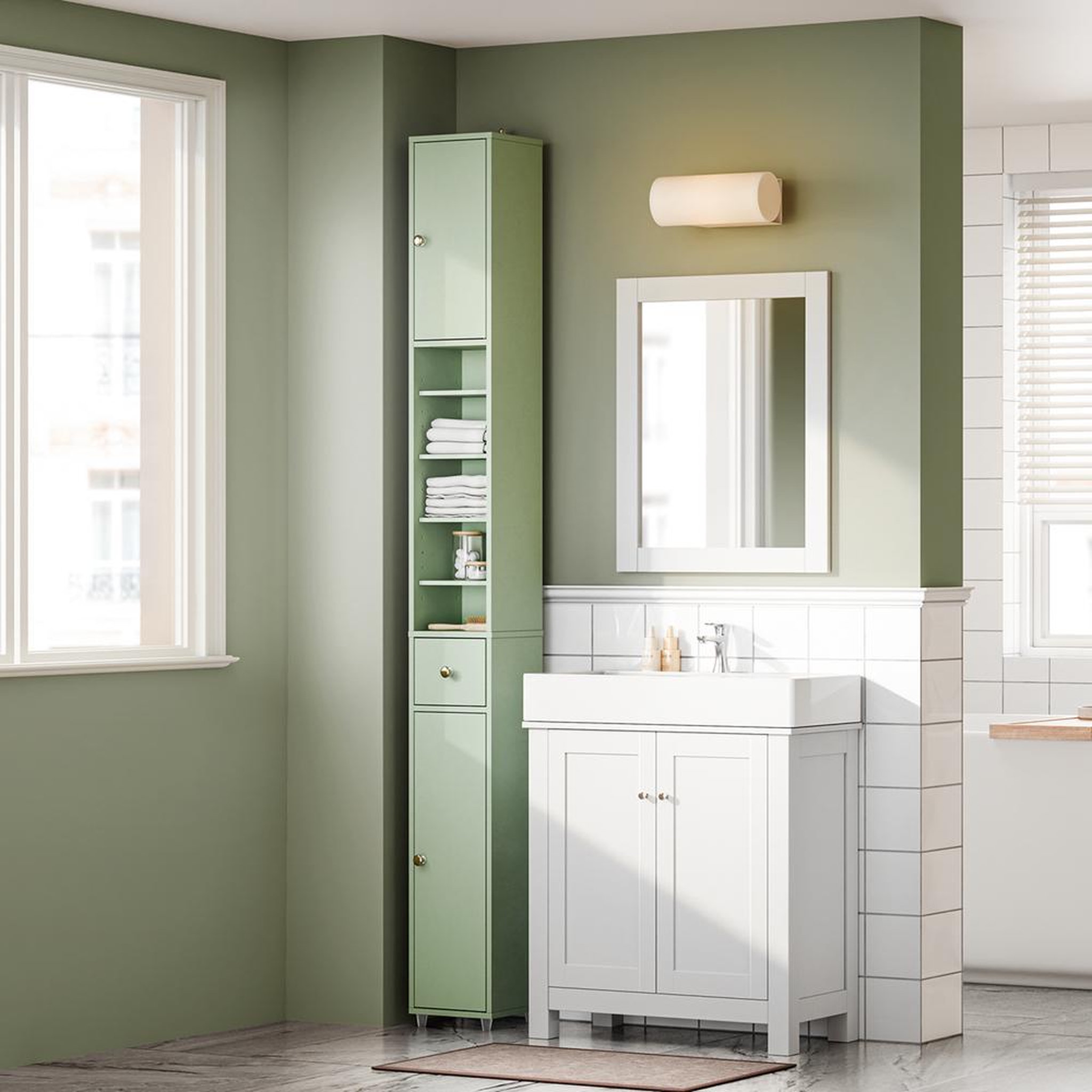 Voir la diapositive 5 : SOBUY SoBuy - Colonne De Salle De Bain à un tiroir - Fonctionnel - BZR34-II