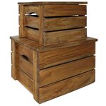VIDAXL Ensemble de caisse de rangement 2 pcs bois d'acajou massif