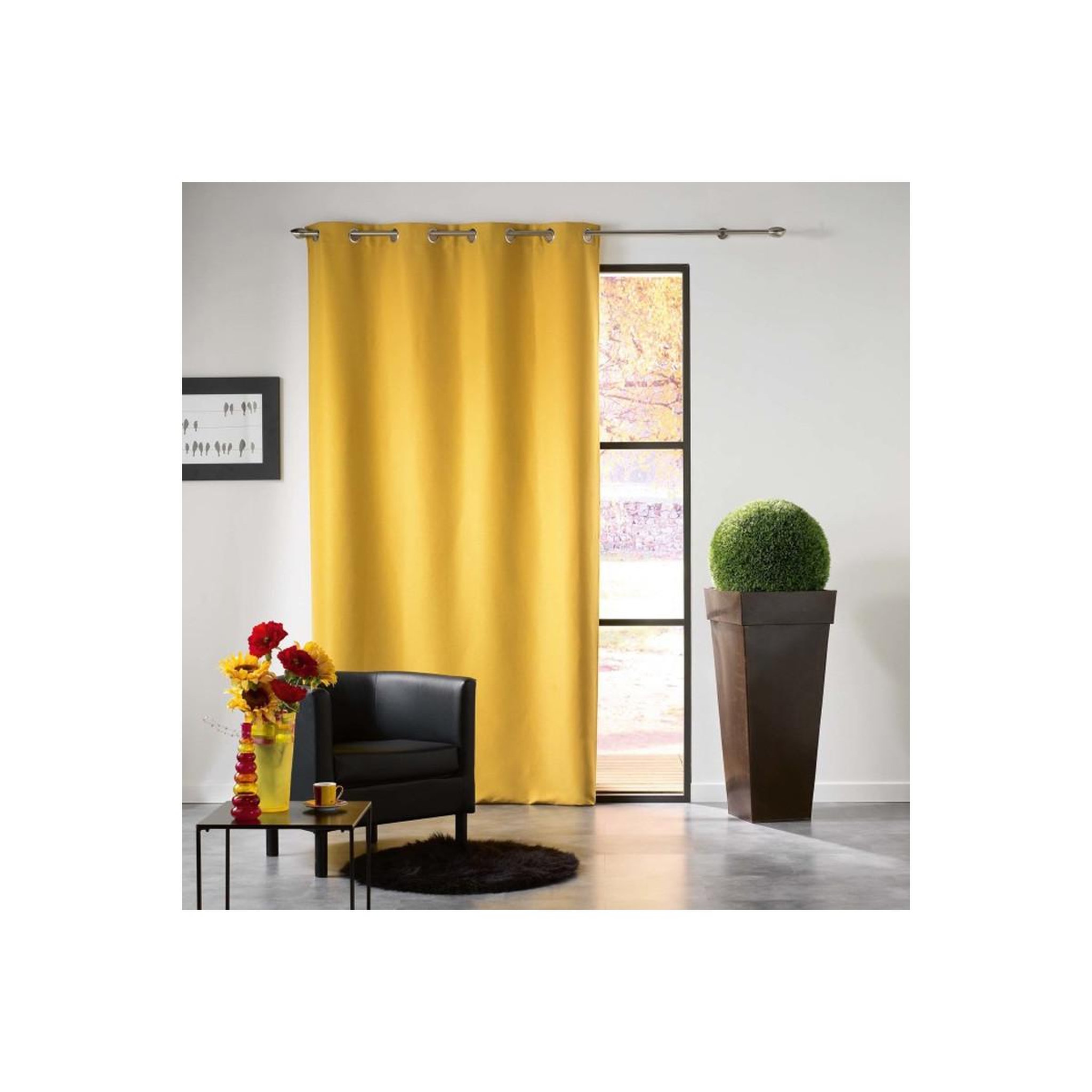 Douceur d'Intérieur Rideau occultant  mezzo  140x240cm jaune